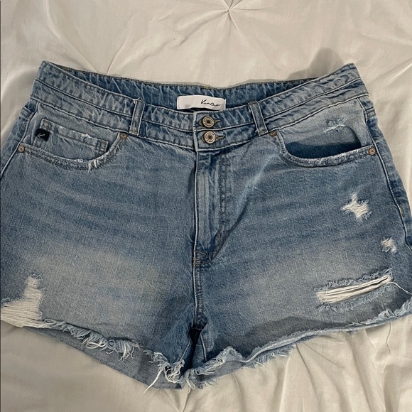 KanCan Light Blue Distressed Jean Shorts - Picture 1 of 4